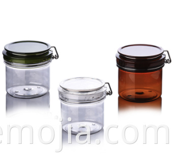 50g thick round cosmetic glass jar with black silver lid